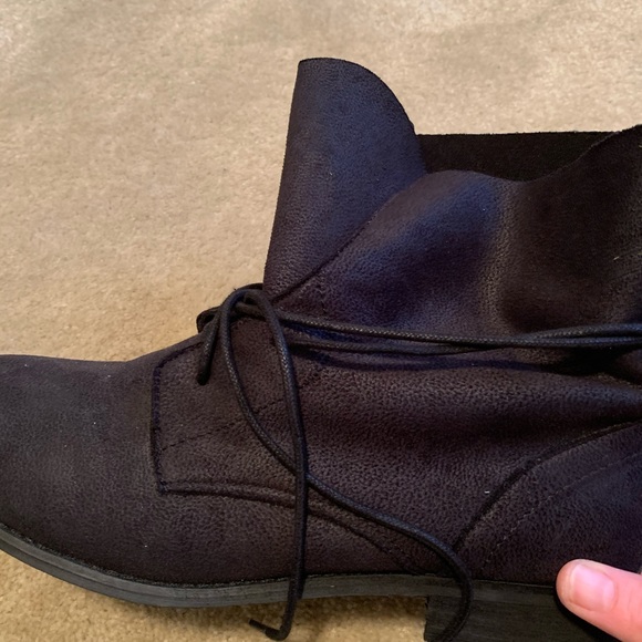 Black tie up combat boot - Picture 5 of 6